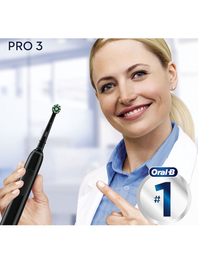 Oral-B Pro 3 3500 Cross Action Black +Travel Case - Image 2 of 5