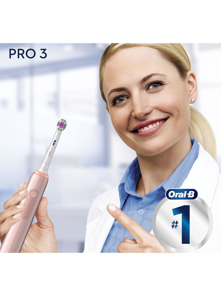 Oral-B Pro 3 3500 3D White & Pink +Travel Case - Image 2 of 5
