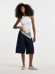 Simply Be Blue Denim Culottes - Image 1 of 4
