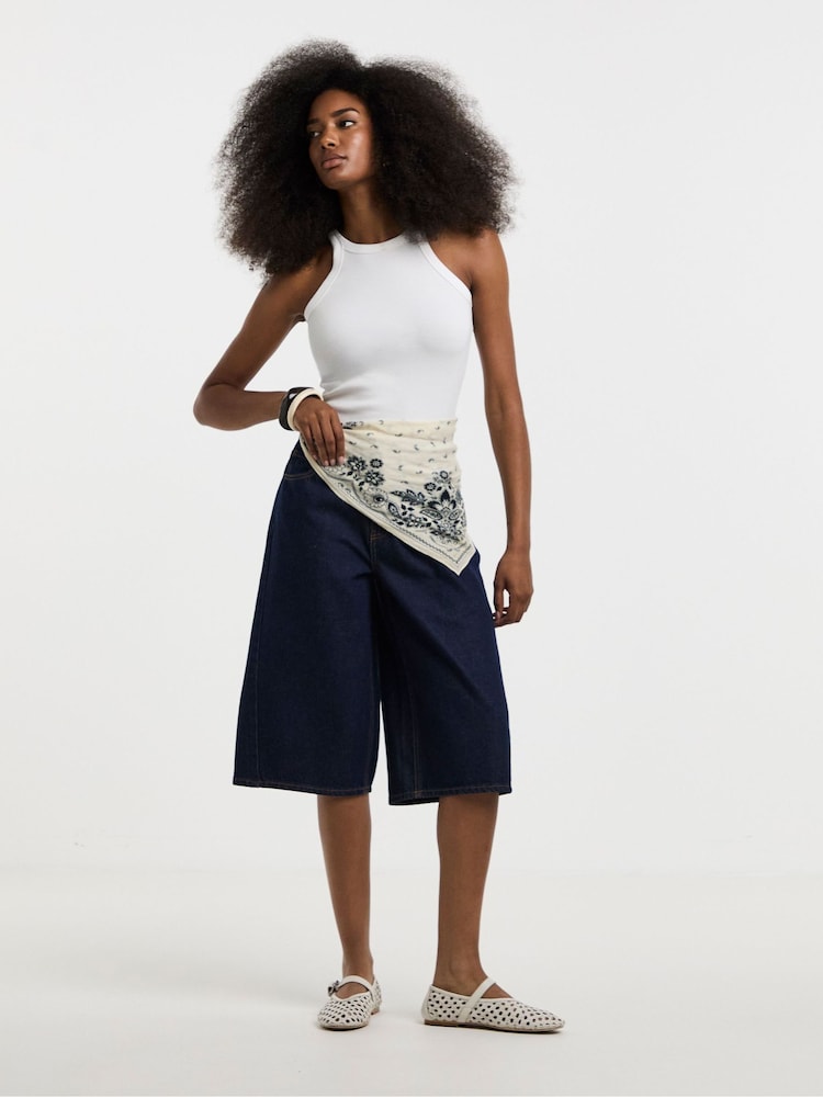 Simply Be Blue Denim Culottes - Image 1 of 4 Simply Be Blue Denim Culottes - Image 1 of 4