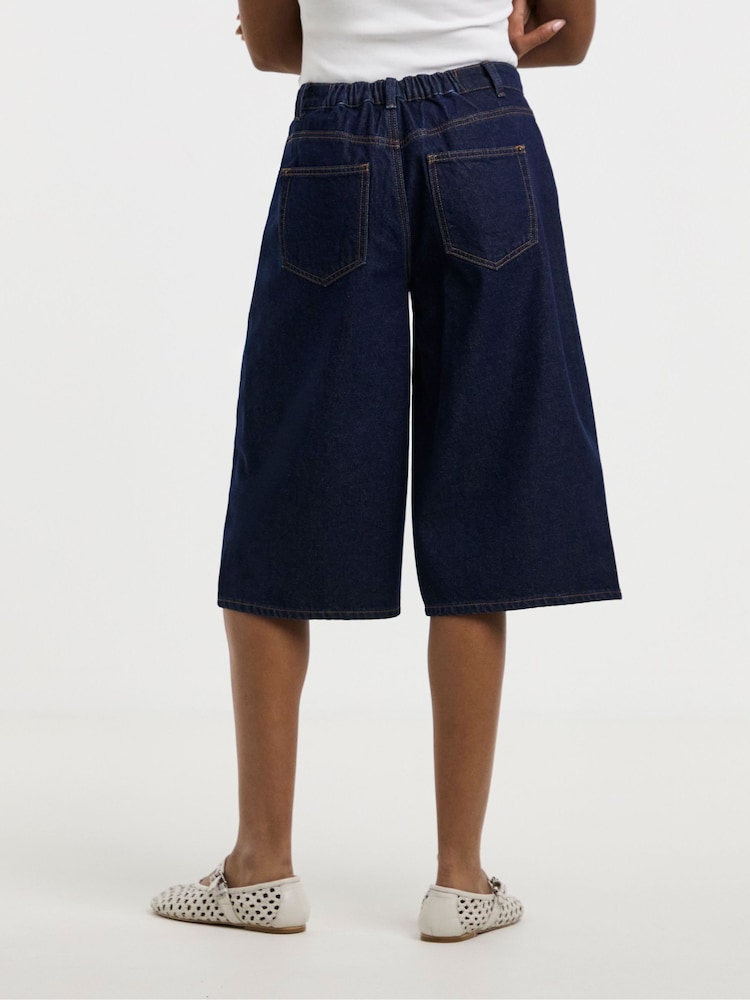 Simply Be Blue Denim Culottes - Image 2 of 4 Simply Be Blue Denim Culottes - Image 2 of 4