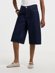 Simply Be Blue Denim Culottes - Image 3 of 4