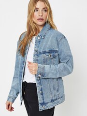 Vero Moda Blue Oversized Denim Jacket - Image 1 of 4