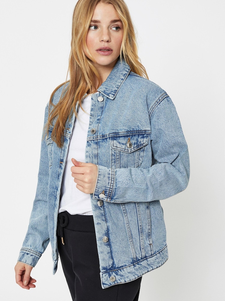 Vero Moda Blue Oversized Denim Jacket - Image 1 of 4