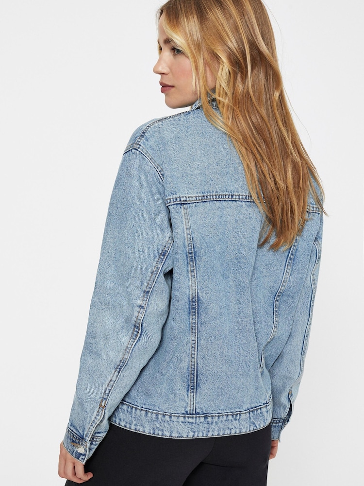 Vero Moda Blue Oversized Denim Jacket - Image 2 of 4