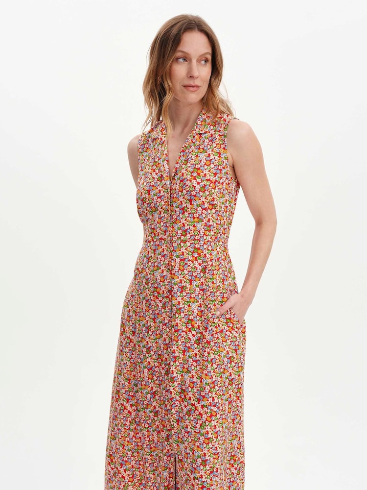 Finery Red Beatrice Button Down Shirt Dress - Image 5 of 5 Finery Red Beatrice Button Down Shirt Dress - Image 5 of 5