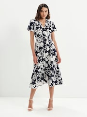 Finery Blue Deena Wrap Midi Dress - Image 1 of 5