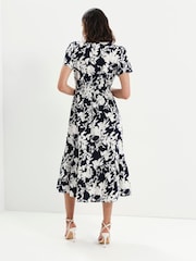 Finery Blue Deena Wrap Midi Dress - Image 2 of 5