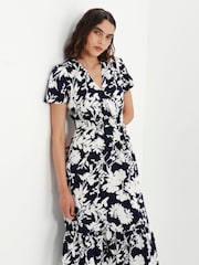 Finery Blue Deena Wrap Midi Dress - Image 5 of 5