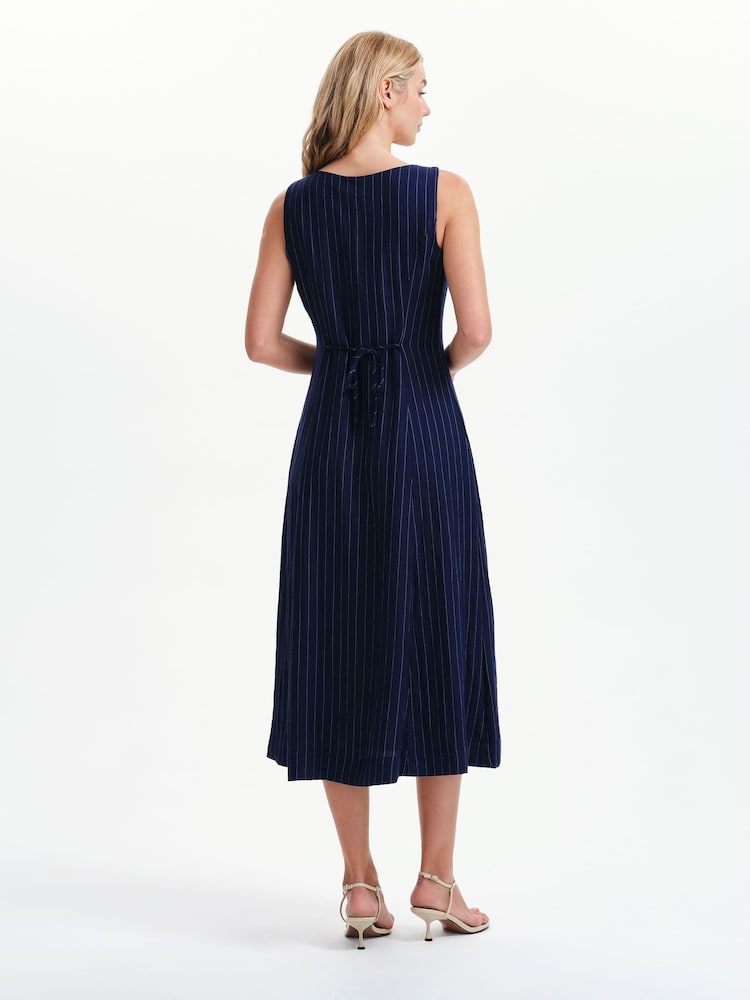 Finery Blue Jillian Stripe Buttonthrough Dress - Image 2 of 5