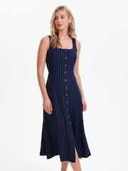 Finery Blue Jillian Stripe Buttonthrough Dress - Image 3 of 5