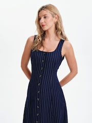 Finery Blue Jillian Stripe Buttonthrough Dress - Image 4 of 5