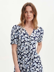 Finery Blue Samantha Button Through Midi Dress - Image 3 of 5