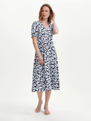 Finery Blue Samantha Button Through Midi Dress - Image 4 of 5