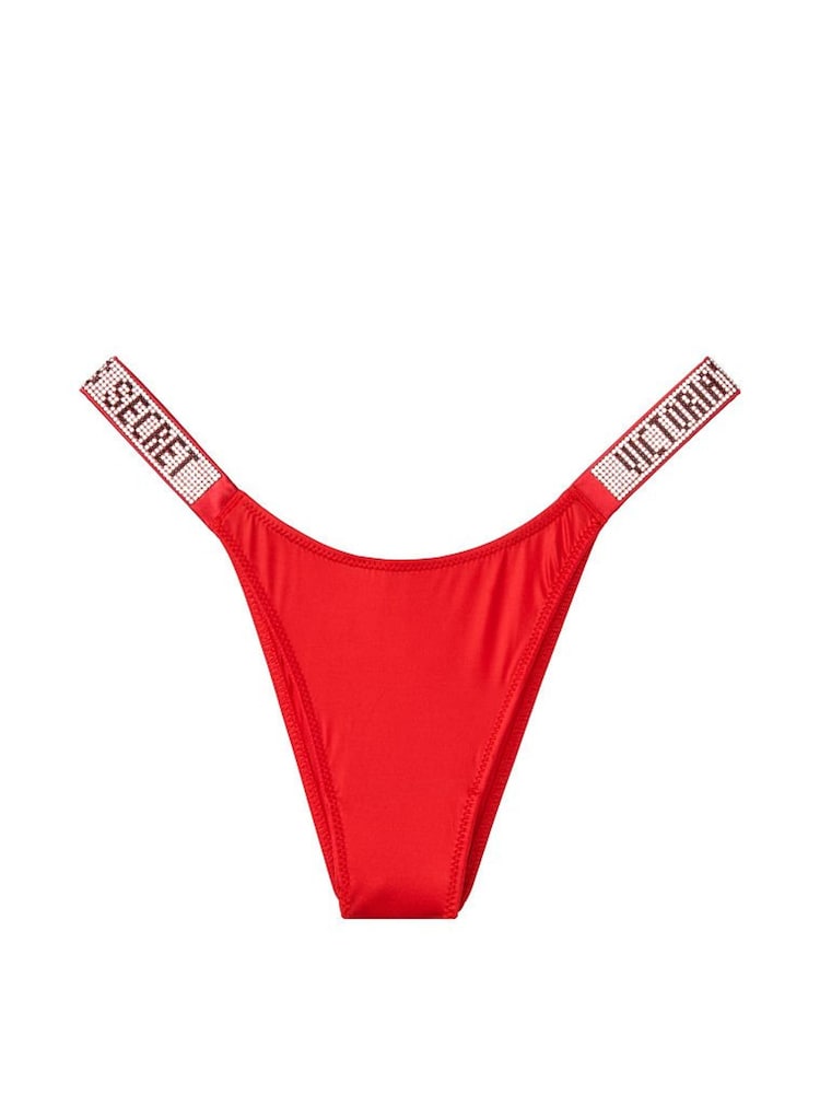 Victoria's Secret Lipstick Red Brazilian Shine Strap Knickers - Image 3 of 3