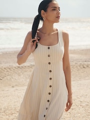 Finery Natural Jillian Stripe Buttonthrough Dress - Image 1 of 5