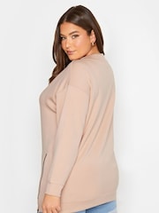 Yours Curve Pink Zip Detail Sweatshirt - Image 2 of 5
