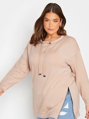 Yours Curve Pink Zip Detail Sweatshirt - Image 3 of 5