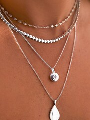 Simply Silver Silver Heart Row Allway Necklace - Image 2 of 2