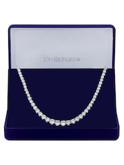 Jon Richard Silver Cubic Zirconia Graduated Tennis Necklace in a Gift Box - Image 1 of 2