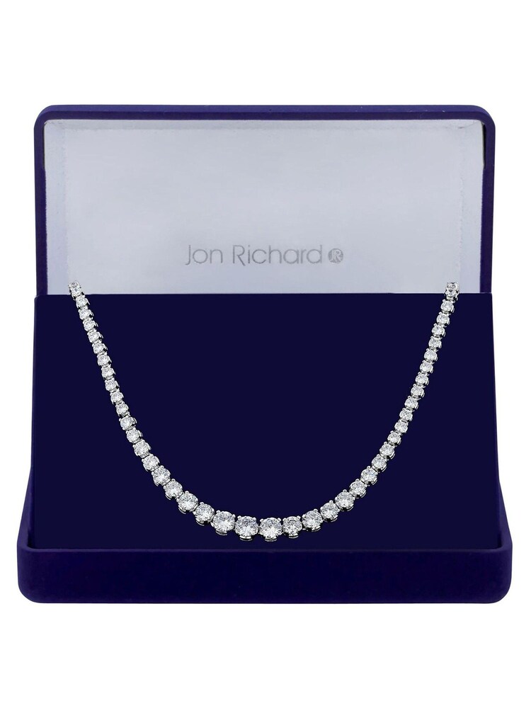 Jon Richard Silver Cubic Zirconia Graduated Tennis Necklace in a Gift Box - Image 1 of 2