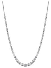 Jon Richard Silver Cubic Zirconia Graduated Tennis Necklace in a Gift Box - Image 2 of 2
