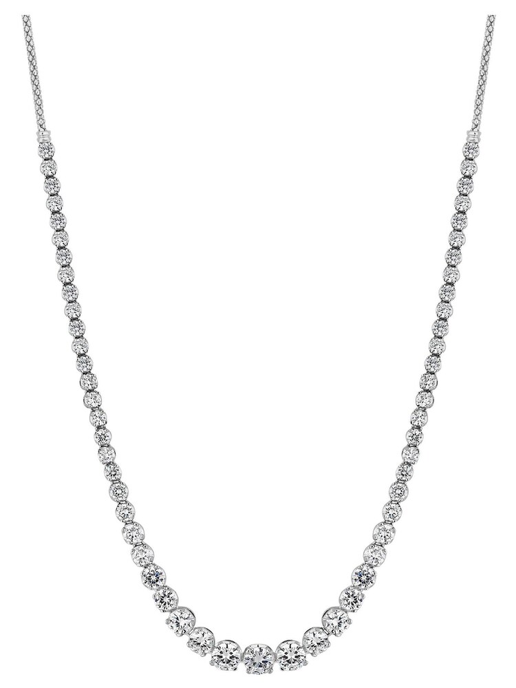 Jon Richard Silver Cubic Zirconia Graduated Tennis Necklace in a Gift Box - Image 2 of 2 Jon Richard Silver Cubic Zirconia Graduated Tennis Necklace in a Gift Box - Image 2 of 2