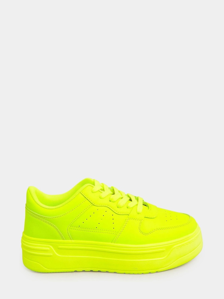 Yours Curve Yellow Extra-Wide Fit Super Chunky Trainer - Image 1 of 5 Yours Curve Yellow Extra-Wide Fit Super Chunky Trainer - Image 1 of 5