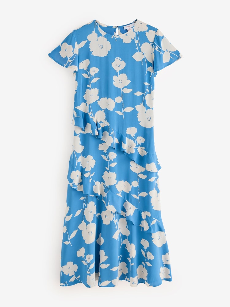 Finery Sierra Asymmetric Ruffle Midi Dress - 1суретінің 1 суреті