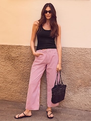 Ro&Zo Red Stripe Zebra Print Barrel Leg Jeans - Image 1 of 6