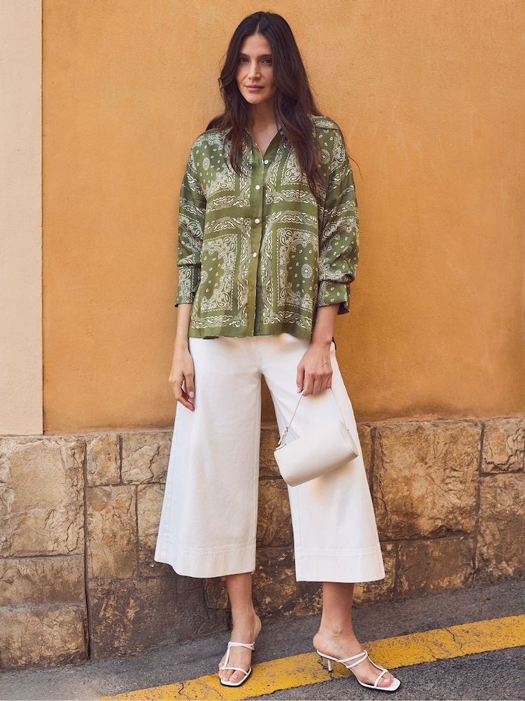 Ro&Zo Green Scarf Print Shirt - Image 5 of 5