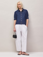 Ro&Zo Blue Denim Puff Sleeve Shirt - Image 2 of 7