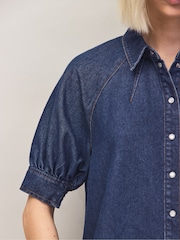 Ro&Zo Blue Denim Puff Sleeve Shirt - Image 4 of 7
