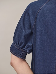Ro&Zo Blue Denim Puff Sleeve Shirt - Image 5 of 7