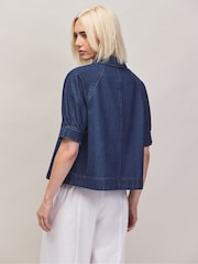 Ro&Zo Blue Denim Puff Sleeve Shirt - Image 6 of 7