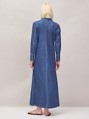 Ro&Zo Blue Petite Denim Bias Shirt Dress - Image 6 of 7