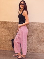 Ro&Zo Red Stripe Petite Zebra Print Barrel Leg Jeans - Image 4 of 6