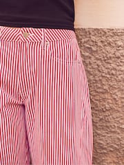 Ro&Zo Red Stripe Petite Zebra Print Barrel Leg Jeans - Image 5 of 6