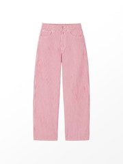 Ro&Zo Red Stripe Petite Zebra Print Barrel Leg Jeans - Image 6 of 6