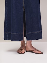 Ro&Zo Blue Petite Zip Detail Denim Maxi Skirt - Image 6 of 7