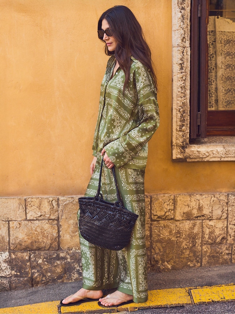 Ro&Zo Green Scarf Print Trousers - Image 6 of 6