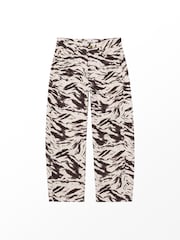 Ro&Zo Brown Petite Zebra Print Barrel Leg Jeans - Image 3 of 3