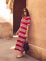 Ro&Zo Red Stripe Cotton Rugby Shirt Dress - Image 2 of 6