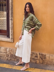 Ro&Zo White Petite Denim Culottes - Image 1 of 4