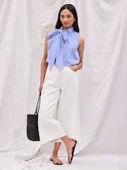 Ro&Zo White Petite Denim Culottes - Image 2 of 4