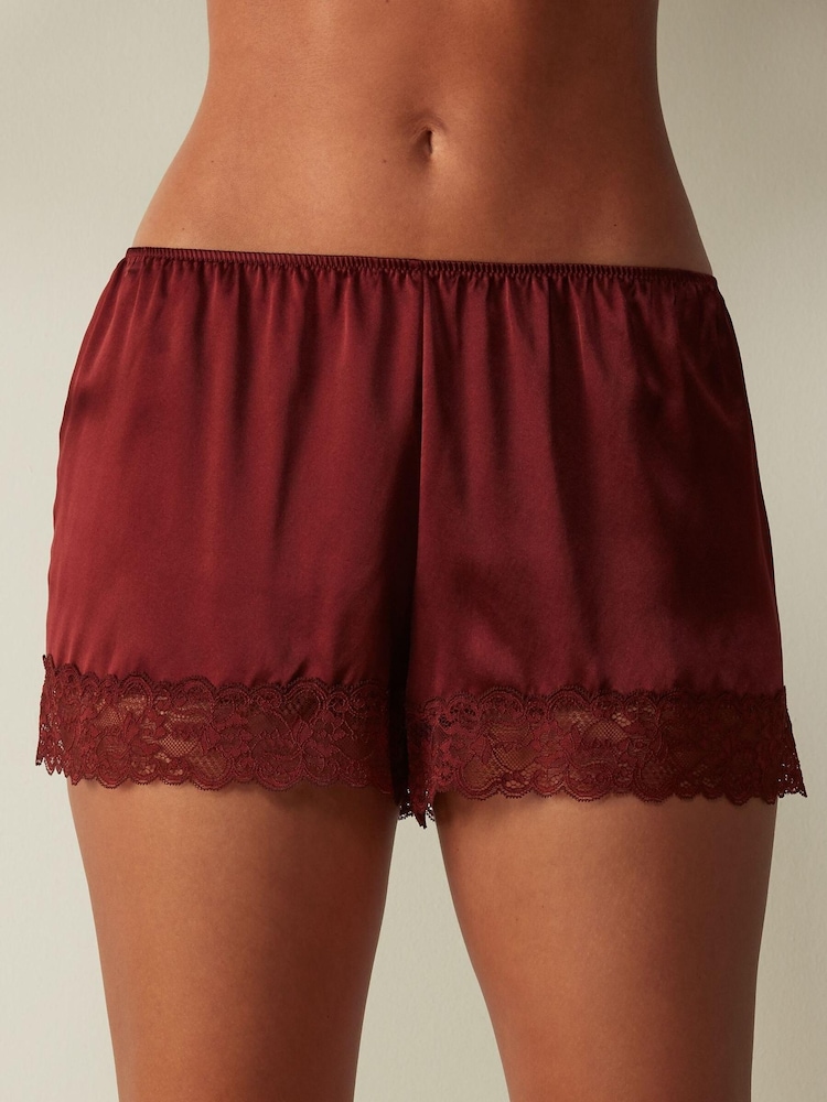 Intimissimi Burgundy Silk Shorts - Image 1 of 5