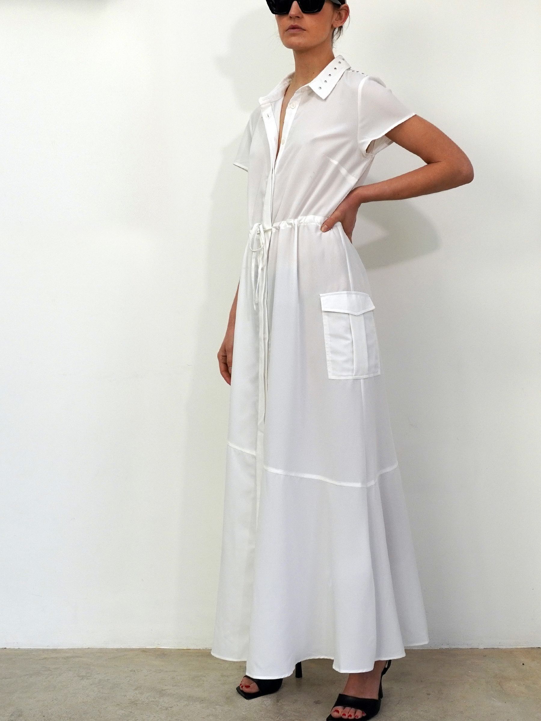 Maxi shirt dress with pockets new arrivals