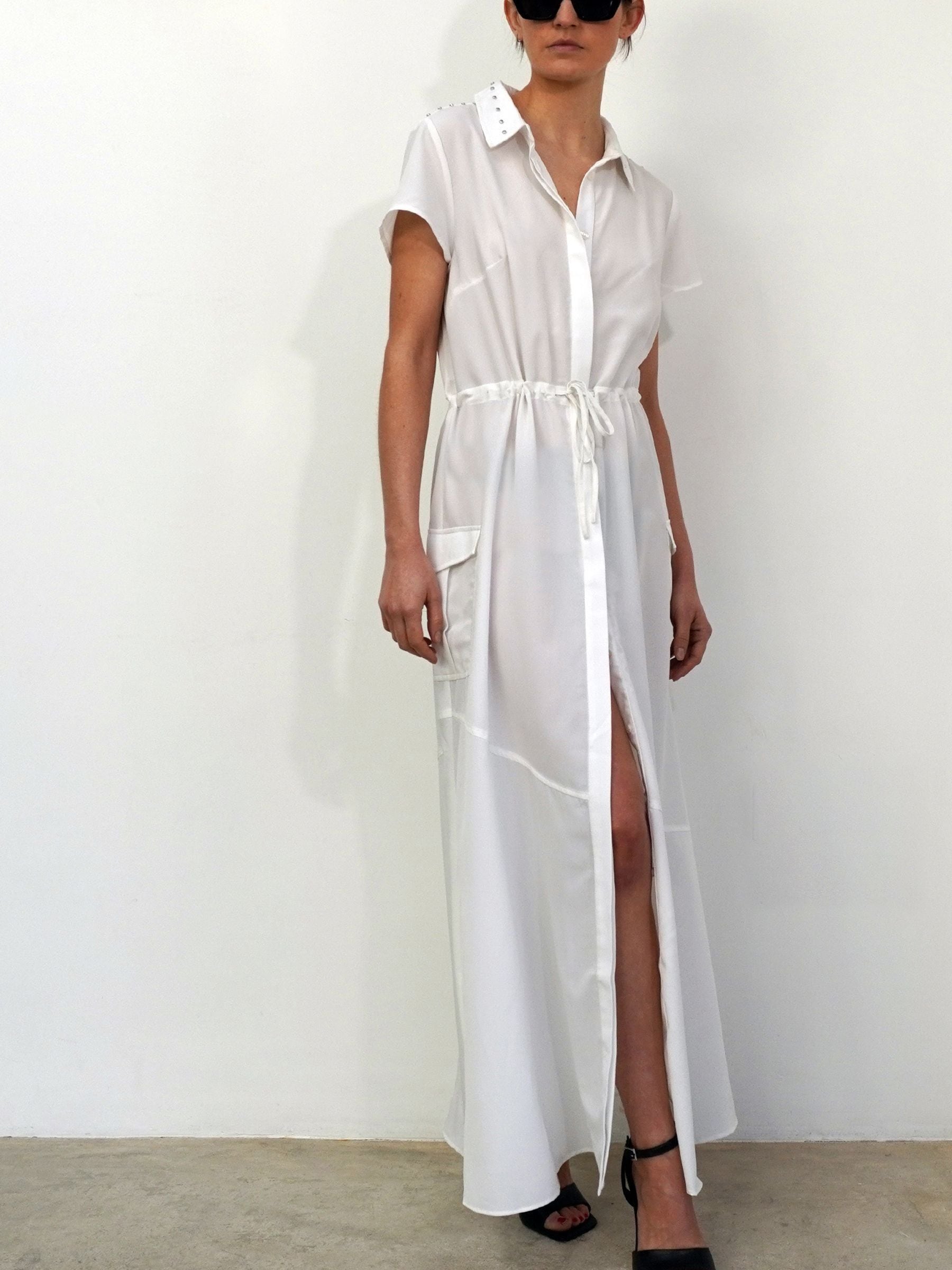 Buy Religion White Utility Inspired Maxi Shirt Dress With Patch Pockets from Next Luxembourg