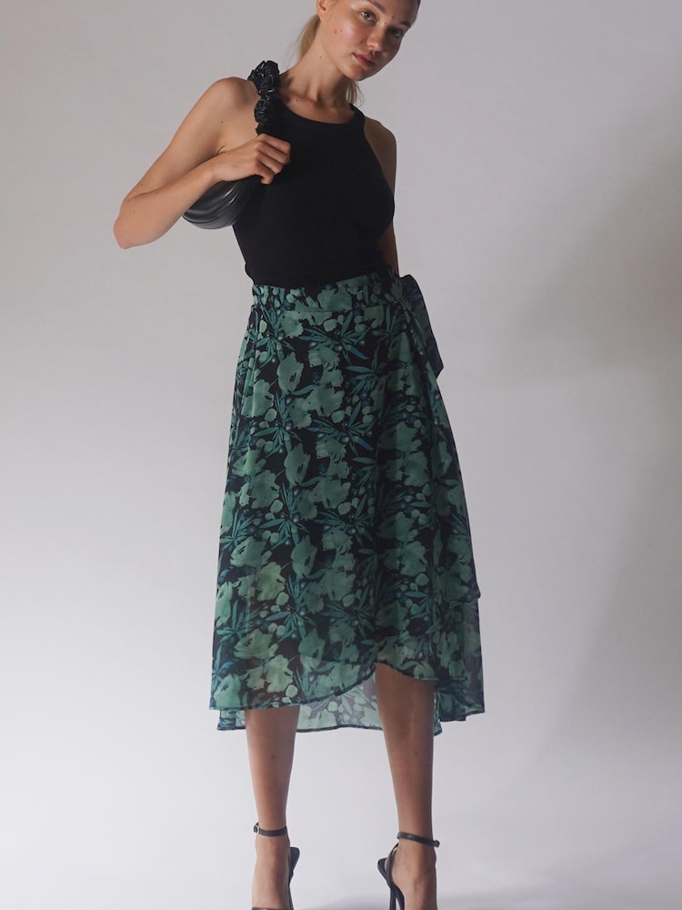 Religion Green Wrap Midi Maxi Skirt In Beautiful Prints - Image 1 of 5 Religion Green Wrap Midi Maxi Skirt In Beautiful Prints - Image 1 of 5