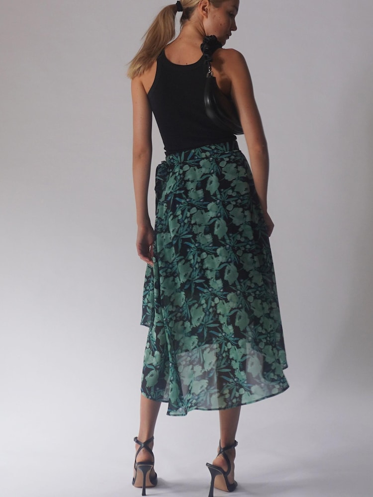 Religion Green Wrap Midi Maxi Skirt In Beautiful Prints - Image 2 of 5 Religion Green Wrap Midi Maxi Skirt In Beautiful Prints - Image 2 of 5
